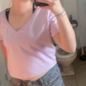 Lavender V-Neck Women's Top